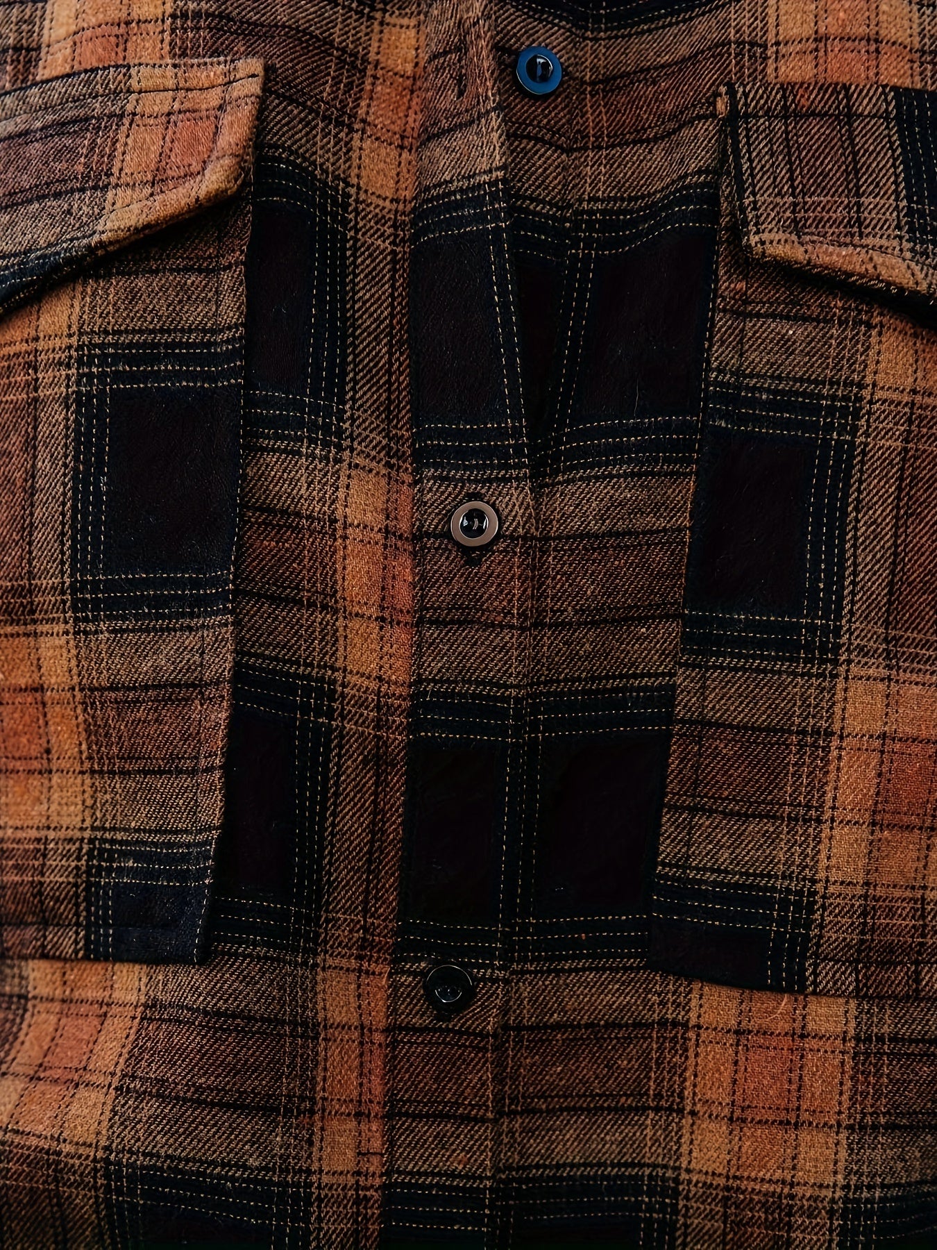 Plaid Print Long Sleeve Button Up Tunic Shirt Top