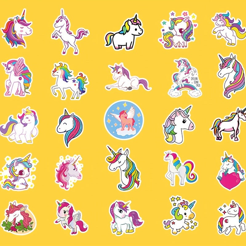 50pcs Unicorn Stickers Waterproof Vinyl Sticker Pack for Girls DIY Decoration