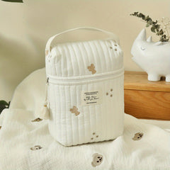 Quilted Embroidered Nappy Bag - Diaper Organizer for Moms On the Go