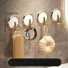 4pcs Adhesive Bathroom Towel Hook Strong Punch Sticky Toilet Wall Non-marking