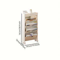 Small Trolley Storage Rack for Books, Bedroom, Living Room