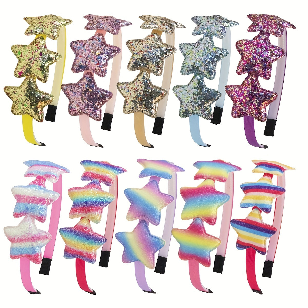 Y2K Star Sequin Headband Glitter Hair Band For Girls Toddlers