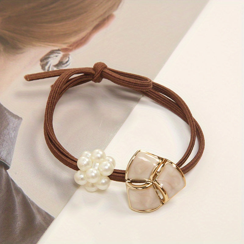 Faux Pearl Hair Rope Ponytail Holder Hair Accessories