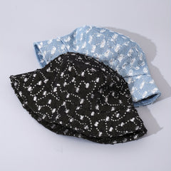 Sequin Decor Bucket Hat Lightweight Beach Basin Hat Unisex Hip Hop