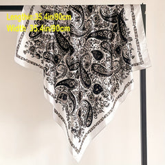 Paisley Print Pattern Silk Feeling Headscarf 89 92cm