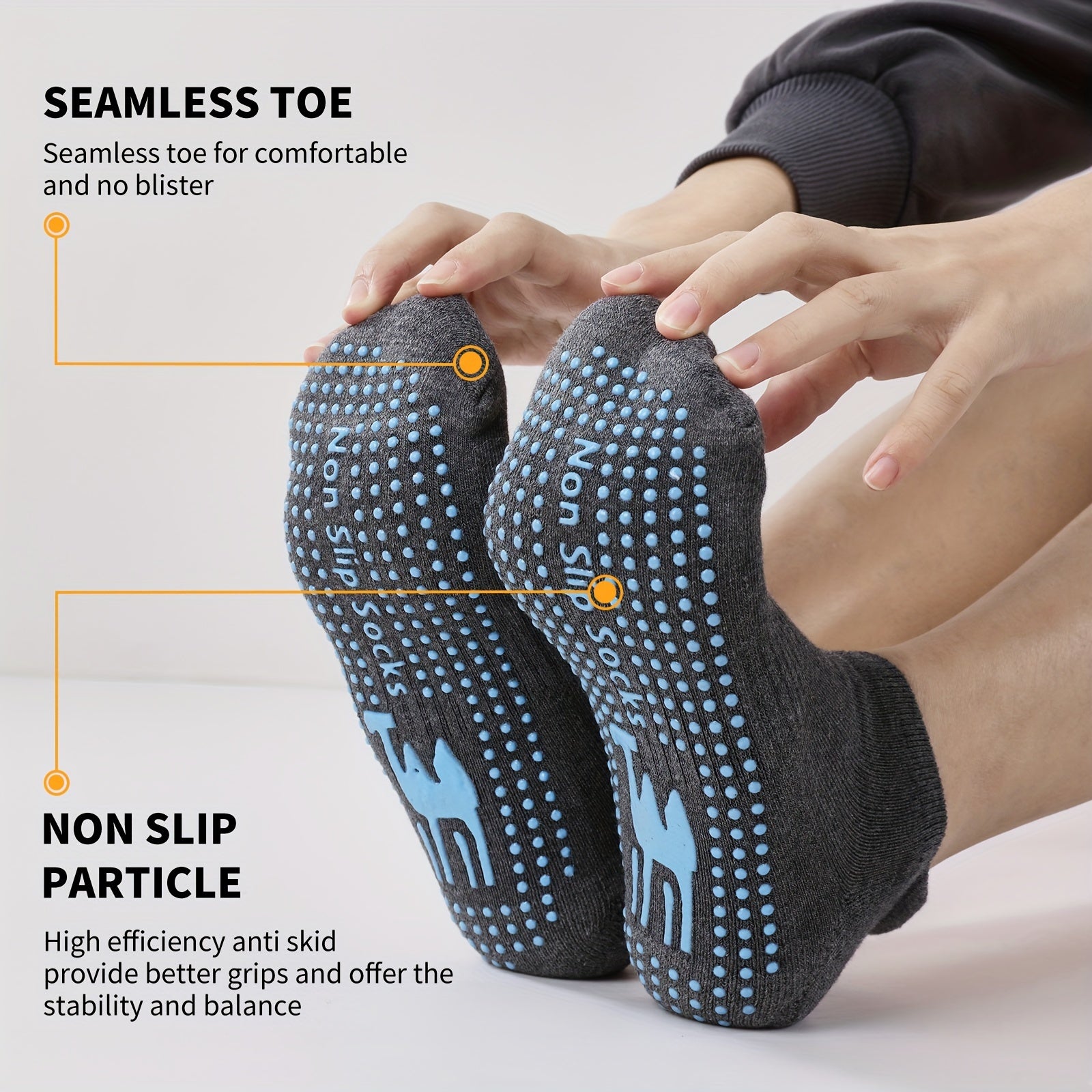 Non-slip Yoga Socks Grip Pilates Barre Ballet Low Cut Elastic Athletic Gripper
