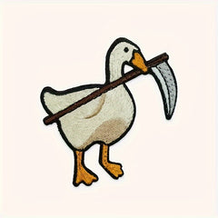 4pcs Funny Animal Embroidered Patches Goose Morale Hook And Loop