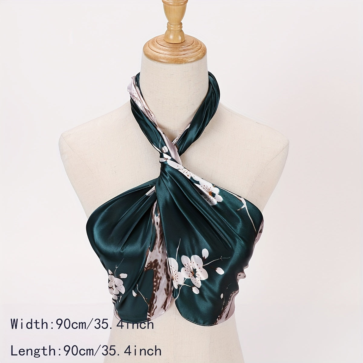 Plum Blossom Print Bandana Block Shawl Square Scarf Head Wrap