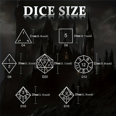 7pcs Metal Dice Set Vintage Floral Polyhedral - Collectible & Gift Idea