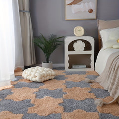 6pcs Interlocking Shaggy Soft Floor Mat Anti-slip Area Rugs