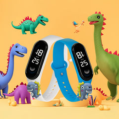 4pcs Cartoon Dinosaur Doll Electronic Bracelet LED Touchscreen Watch