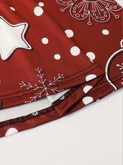 Girls Santa Long Sleeve Dress Christmas Gift