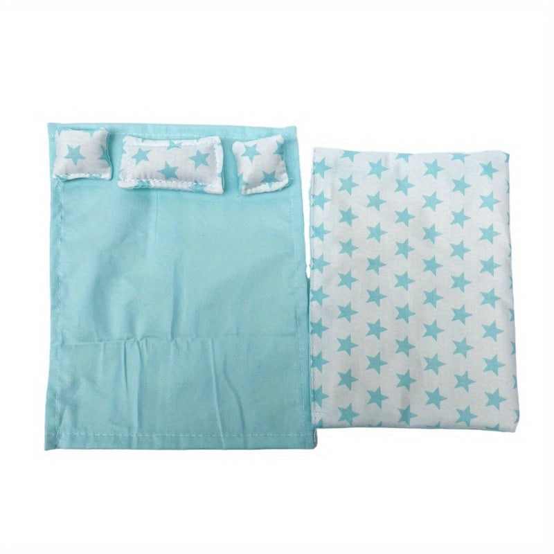 1:12 Dollhouse Bedroom Bedding Set - Bed Sheet, Quilt Cover & Pillows