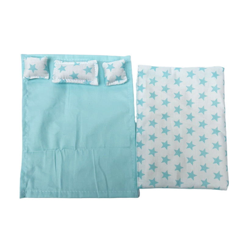1:12 Dollhouse Bedroom Bedding Set - Bed Sheet, Quilt Cover & Pillows