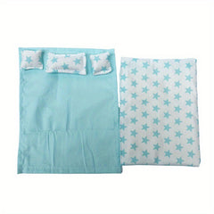 1:12 Dollhouse Bedroom Bedding Set - Bed Sheet, Quilt Cover & Pillows