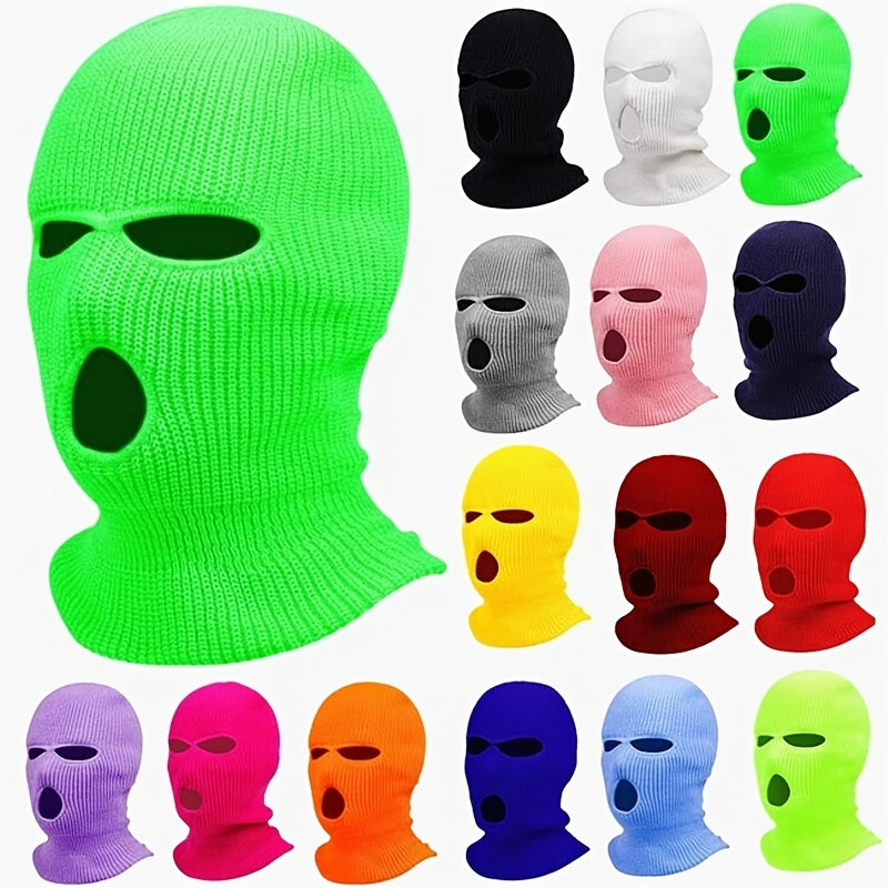 Winter Warm Head Cover 3 hole Knitting Ski Mask Cold Proof Riding Full Face Mask