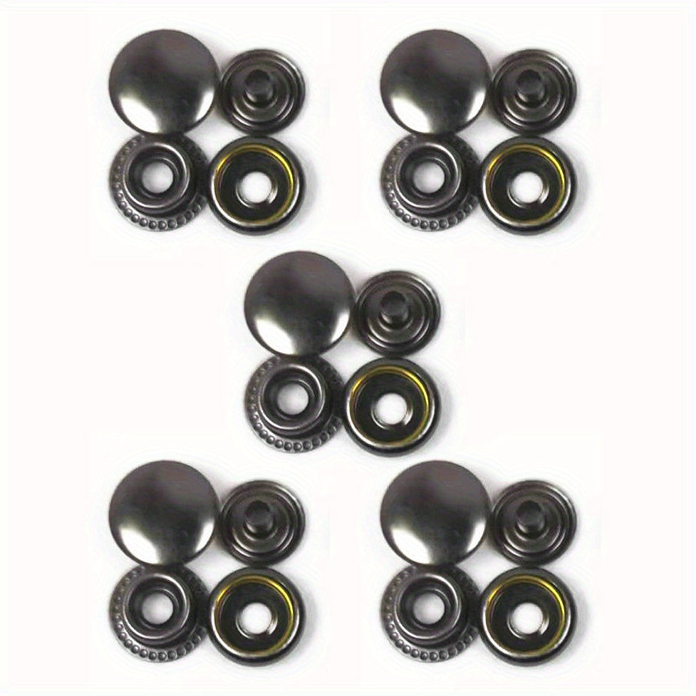 5 Pairs Brass Buckle Clothing Bags Metal Buttons Coat Buttons Shirt Studs
