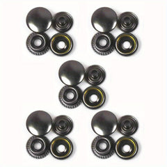 5 Pairs Brass Buckle Clothing Bags Metal Buttons Coat Buttons Shirt Studs