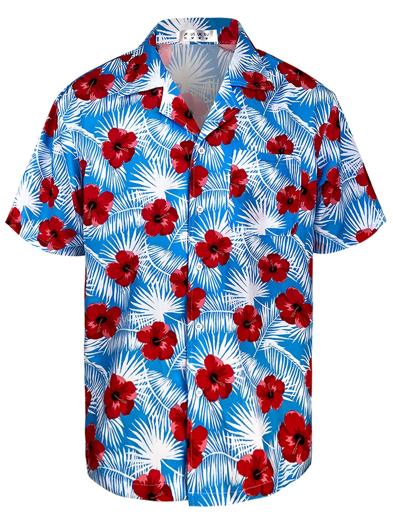 Floral Hawaiian Shirt Men's Casual Button Up Short Sleeve Summer Vacation Resort