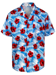 Floral Hawaiian Shirt Men's Casual Button Up Short Sleeve Summer Vacation Resort