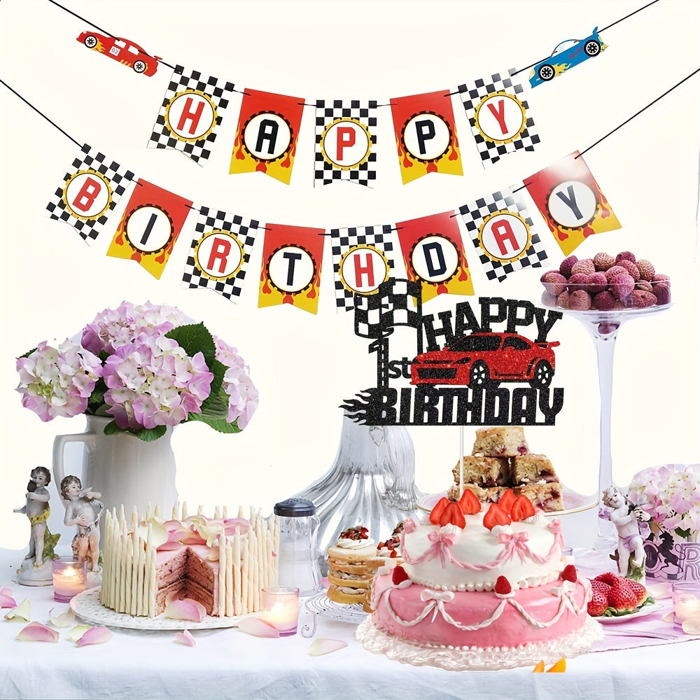 Car Club Birthday Cake Insert, Party Cake Decoration