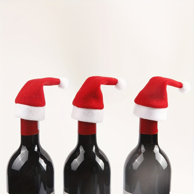 10pcs Christmas Hat Cutlery Cover Cloth - Tableware Storage & Decoration
