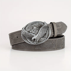 Eagle Wing Embossed Men's Belt High end Rock PU Leather Belt