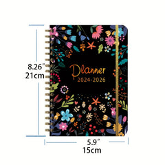 A5 Floral Style Monthly Planner 2026-2028 Spiral Bound