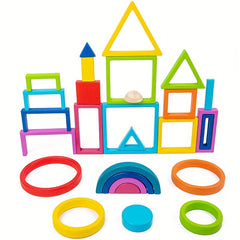 Wooden Rainbow Puzzle Toy for Home Office Decor