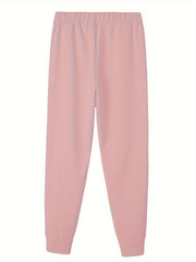  Leopard Print Fleece Joggers Elastic High Rise Pants