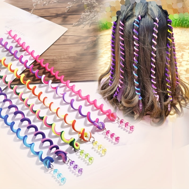 6pcs Colorful Telephone Line Hair Ties Headwear
