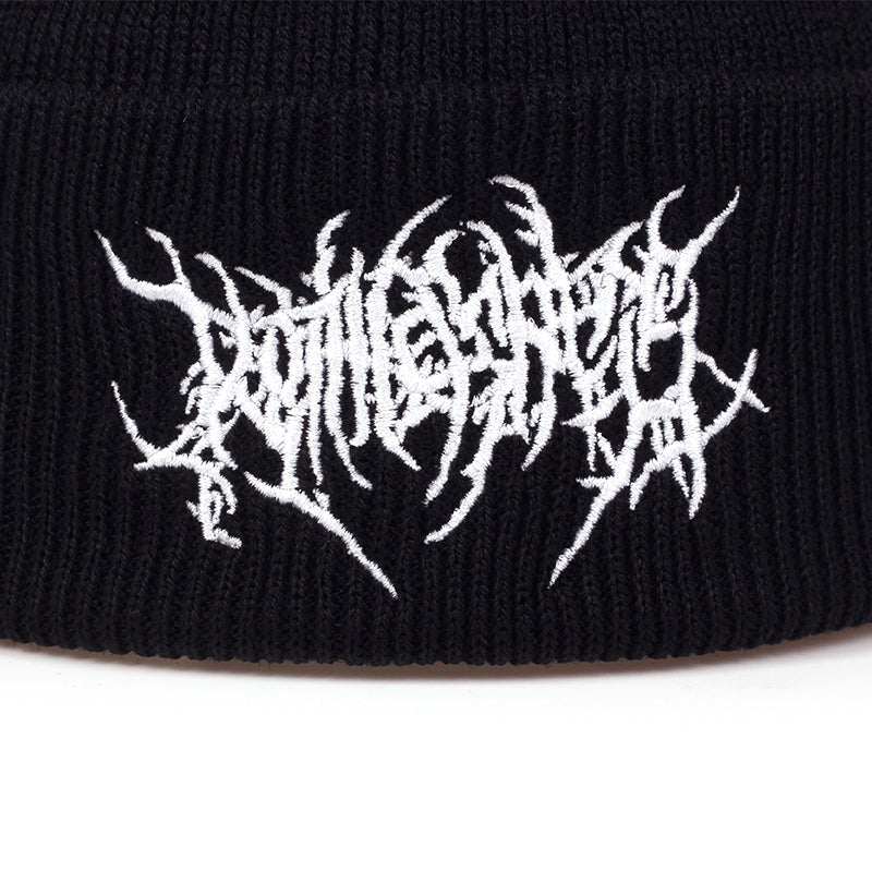 Winter Embroidered Knitted Beanie Wool Hat Ski Beret Adult Beanies