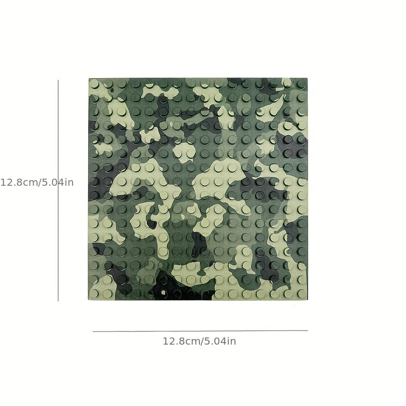 Military Camouflage Base Plate Building Block Toy for Kids