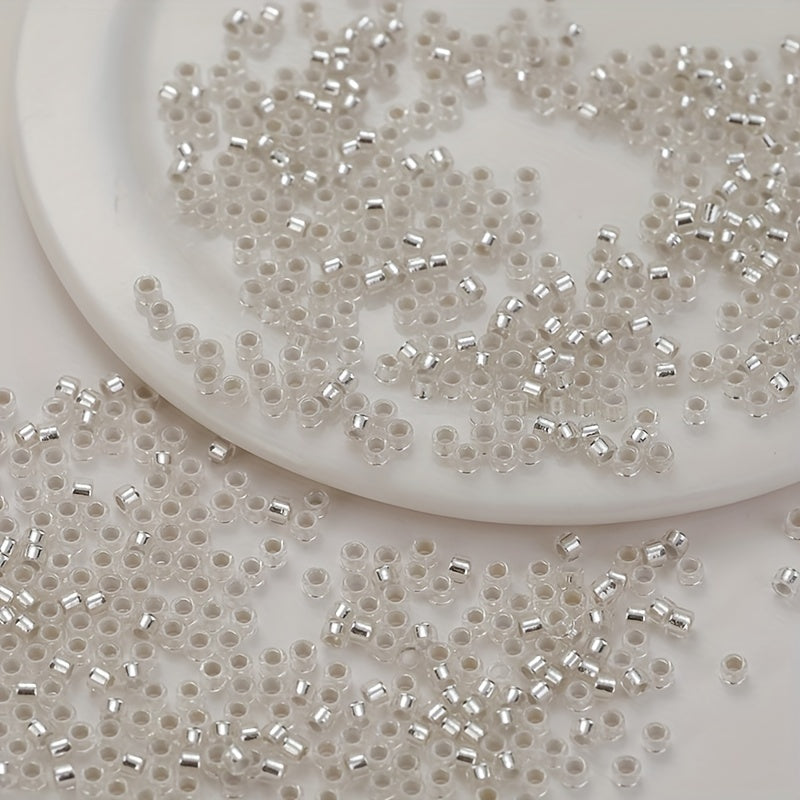 720pcs 2.5mm Silvery Filled Glass Beads for Jewelry Making DIY