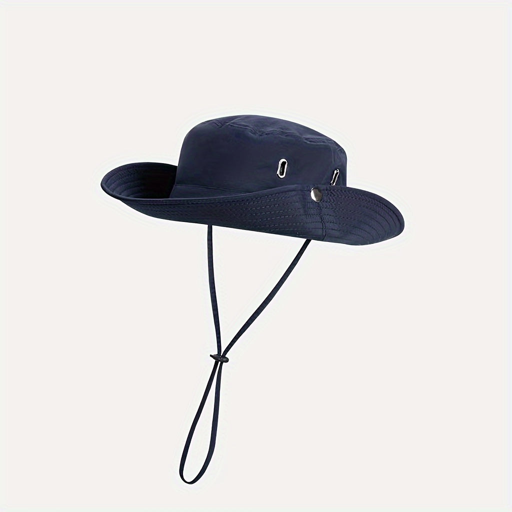 Wide Brim Sun Protection Bucket Cap for Climbing Fishing Cycling