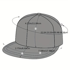 Men's Flat Brim Hat Baseball Cap Black