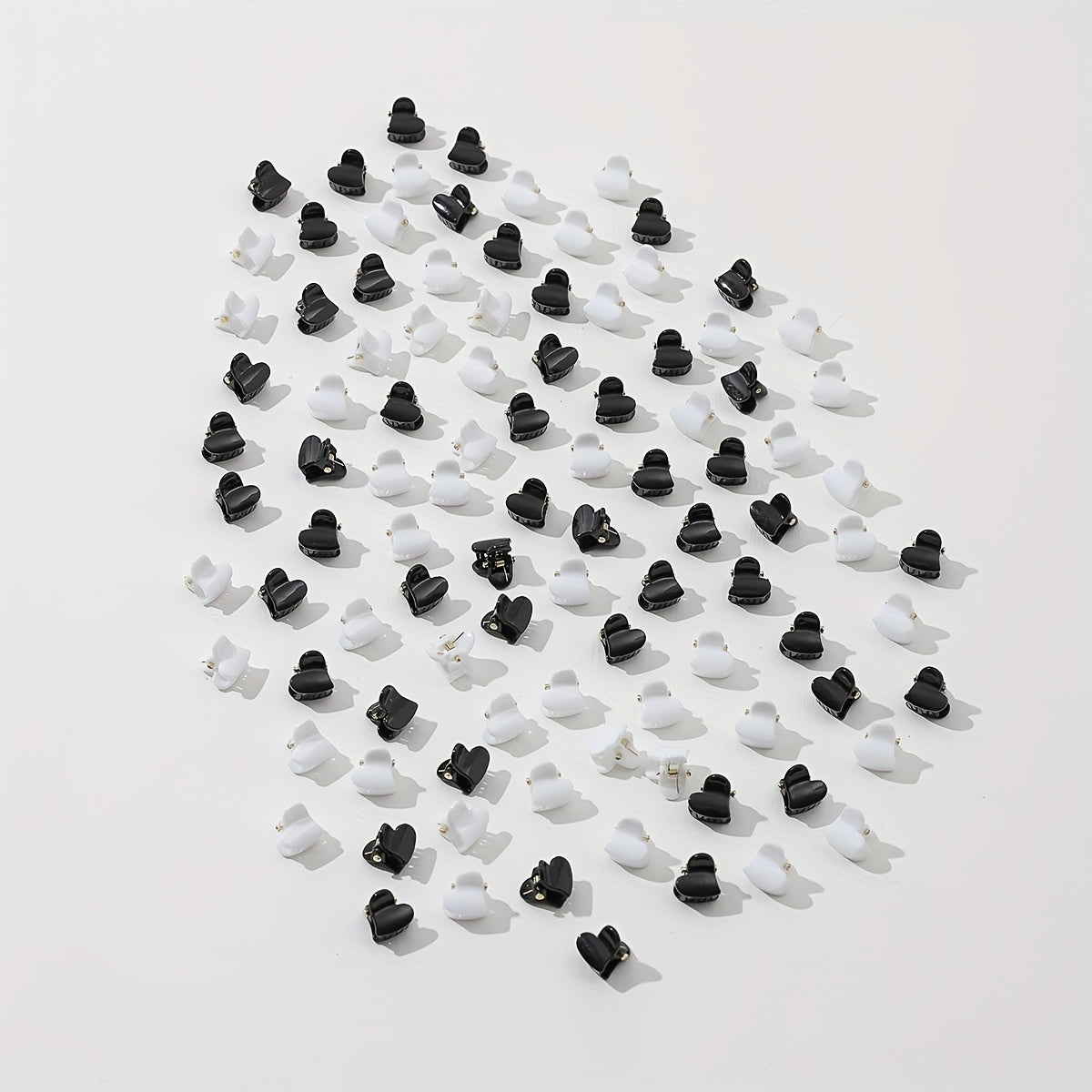 100pcs Mini Glossy Hair Claw Heart Shaped Hair Claw Nonslip Ponytail Holder