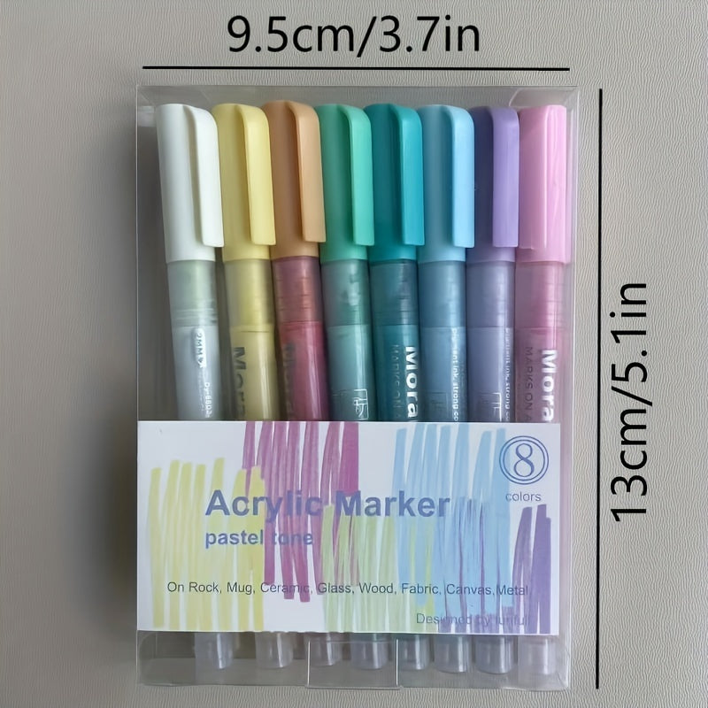 8pcs Acrylic Marker Paint Pen Set For DIY Crafts Glass Ceramic Surfaces