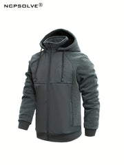 Men's Thick Hooded Jacket and Stretch Pants Sports Suit
