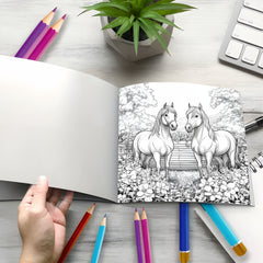 Advanced Horse's Magical World Coloring Book 20 Pictures Thick Paper