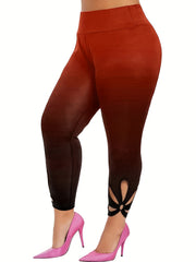  Sexy Leggings Ombre Side Cut Out High Rise