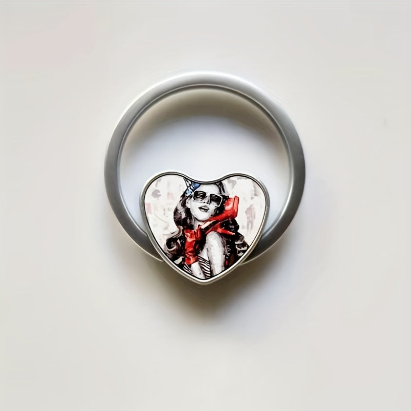 Metal Heart Keychains Double Sided Rotate Key Rings for Sublimation Blank Heart