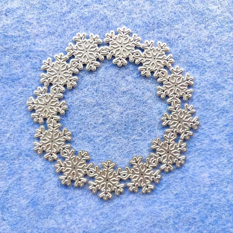 Christmas Snowflakes Wreath Metal Cutting Dies DIY Scrapbooking Craft Stencil