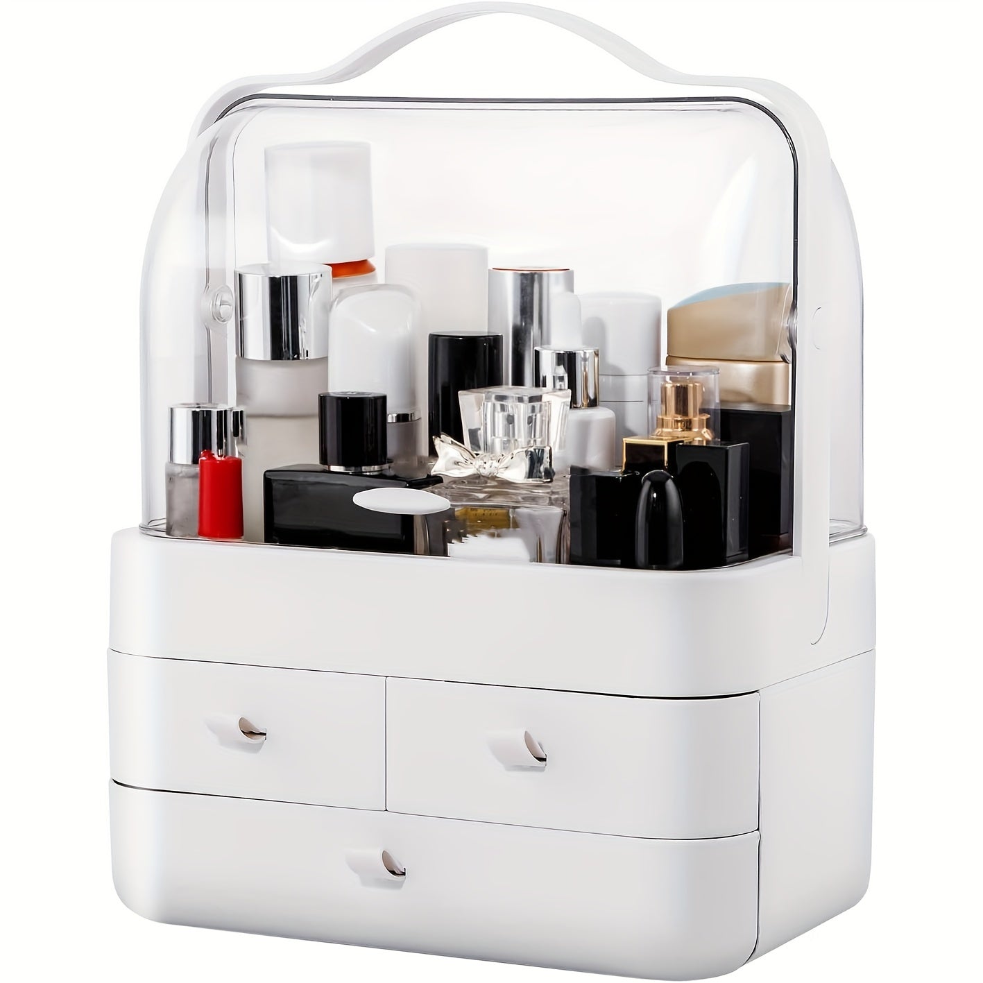Large Capacity Makeup Organizer with Drawer and Lid
