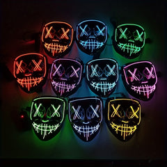 Men's Light Up Mask Led Light Up Cyberpunk Mask Halloween Dress Up Mask