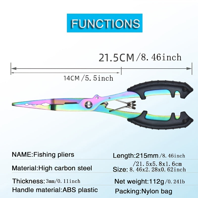 Saltwater Resistant Fishing Pliers with Split Ring Hook Removers