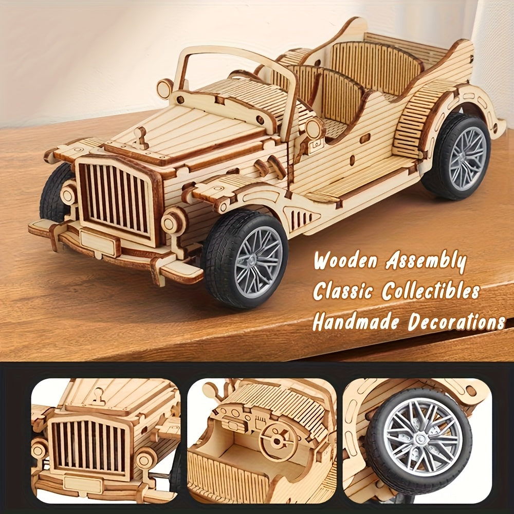 3D Vintage Classic Truck Wooden Puzzle Set DIY Kit