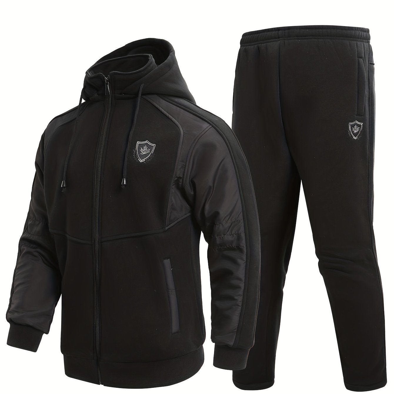 Men's Zip Up Warm Jacket & Drawstring Pants Set