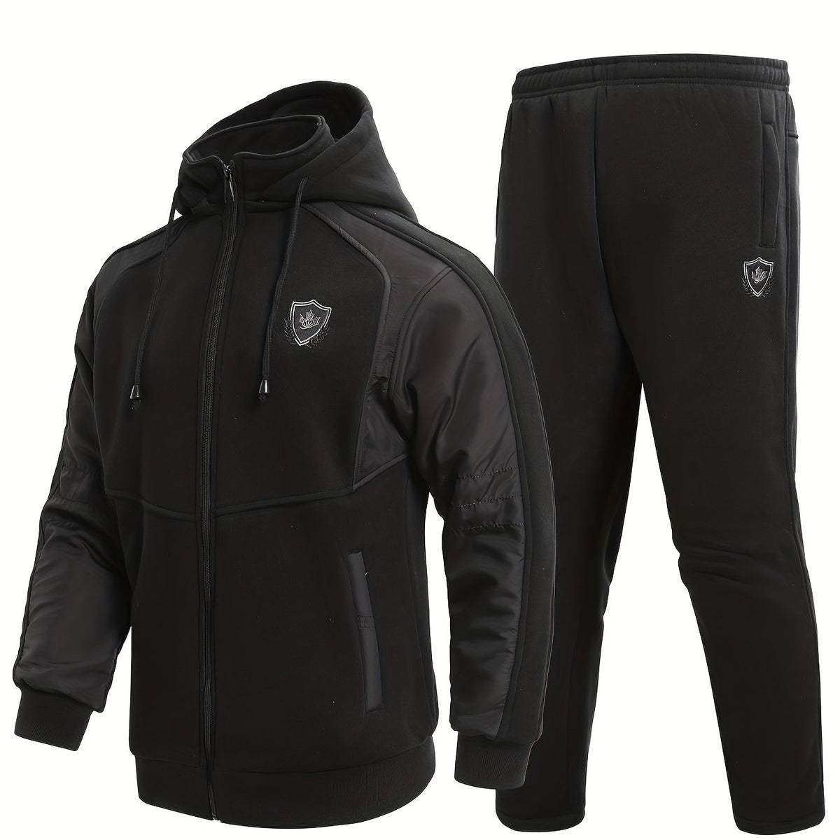 Men's Zip Up Warm Jacket & Drawstring Pants Set