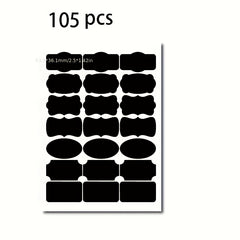 105pcs Geometric Pattern PVC Label Stickers for Kitchen and Stationery